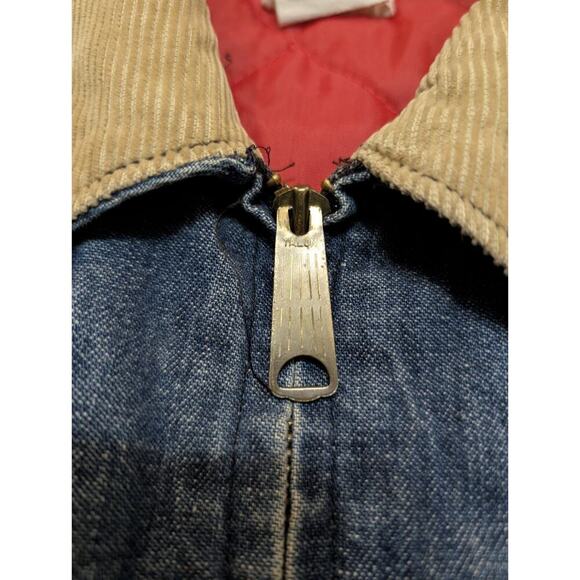 VTG 60-70 Lee Denim Jean Jacket 91B 36R Quilted Teardrop Talon Custom Honeycomb - Picture 7 of 16